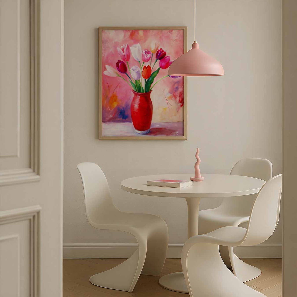 Vrolijke Tulpen – bloemen poster in staand formaat