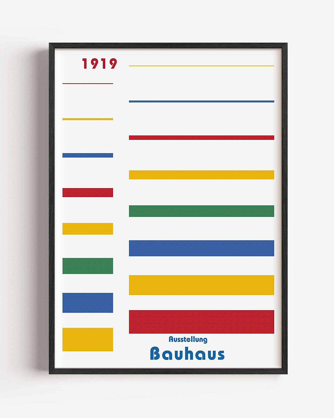 Lijnen en kleurvlakken – staande Bauhaus poster als wanddecoratie