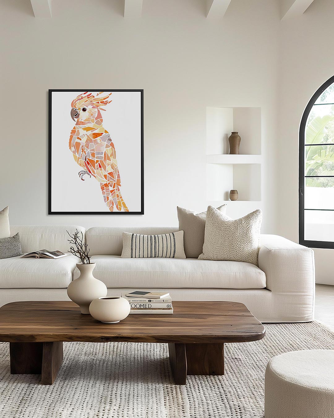 Vrolijke vogel mozaïek – staand wanddecoratie kunstwerk