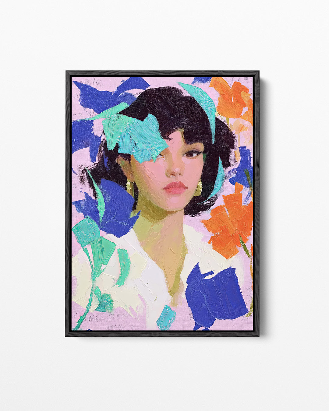 Vrouwelijk portret met kleuren – Vrouwelijk – staand wanddecoratie kunstwerk