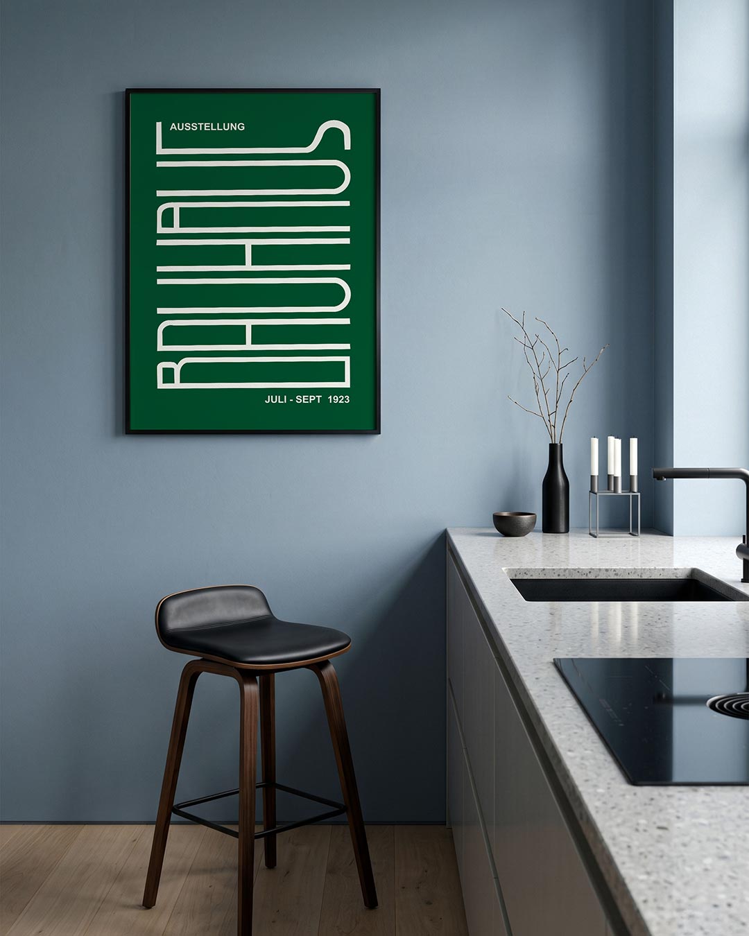 – geometrische Bauhaus poster in staand formaat