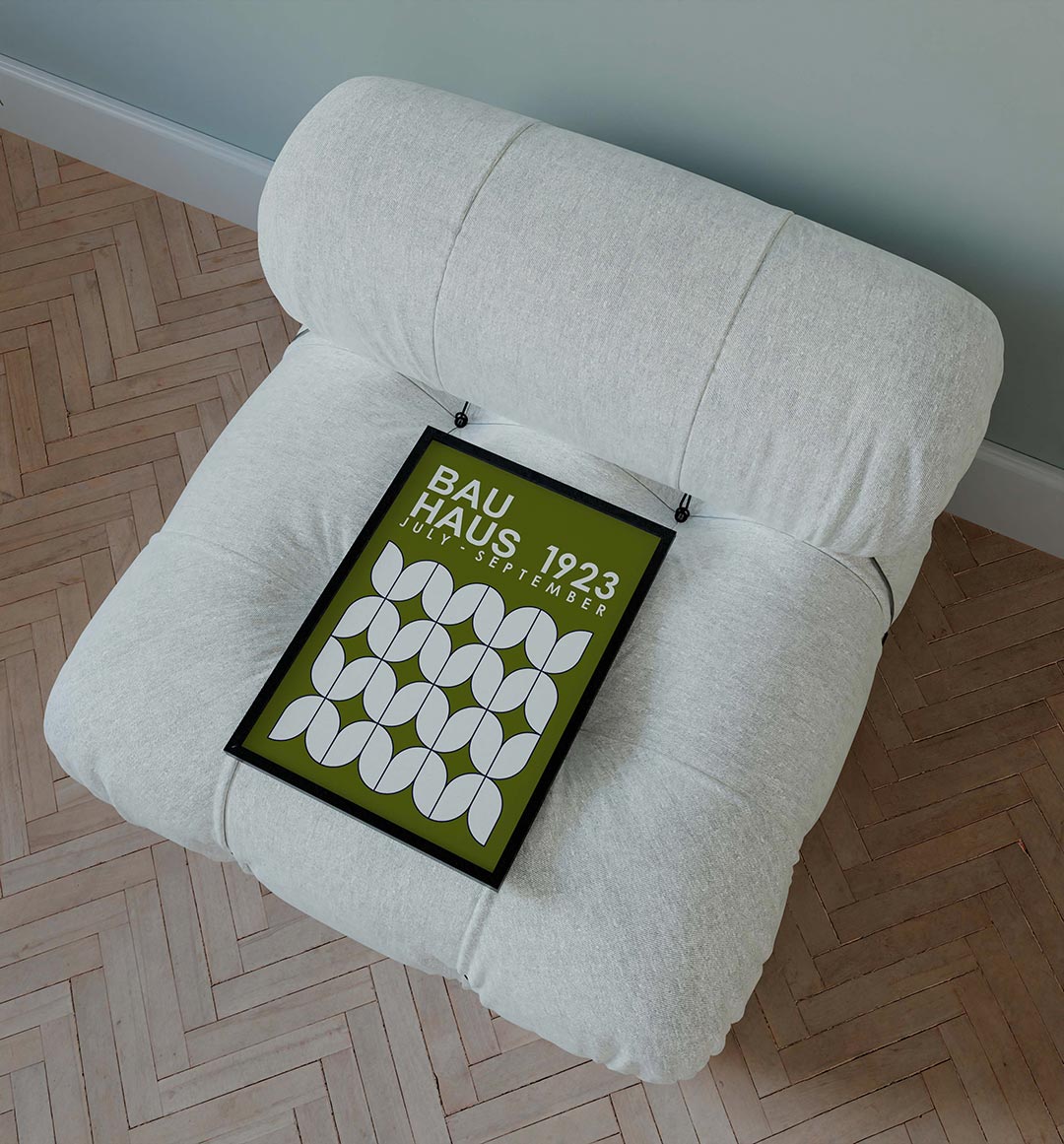 Vormritme en kleur – staande Bauhaus poster voor aan de muur