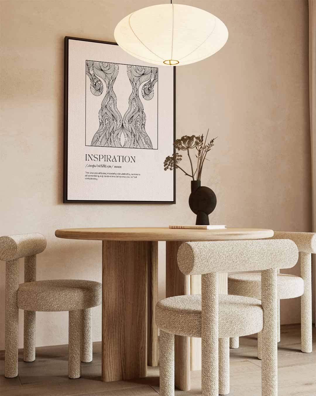 Inspiratie in Lijnen – dibond wanddecoratie in staand formaat