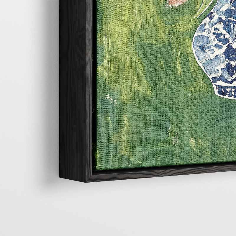 Bloemenpracht in Blauwe Vaas – plexiglas kunstwerk als wanddecoratie