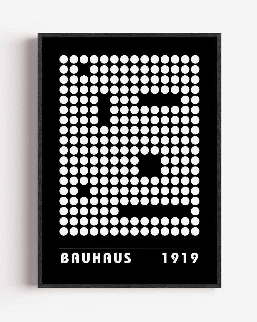 Cirkelpatroon en tekst – staande Bauhaus poster als wanddecoratie
