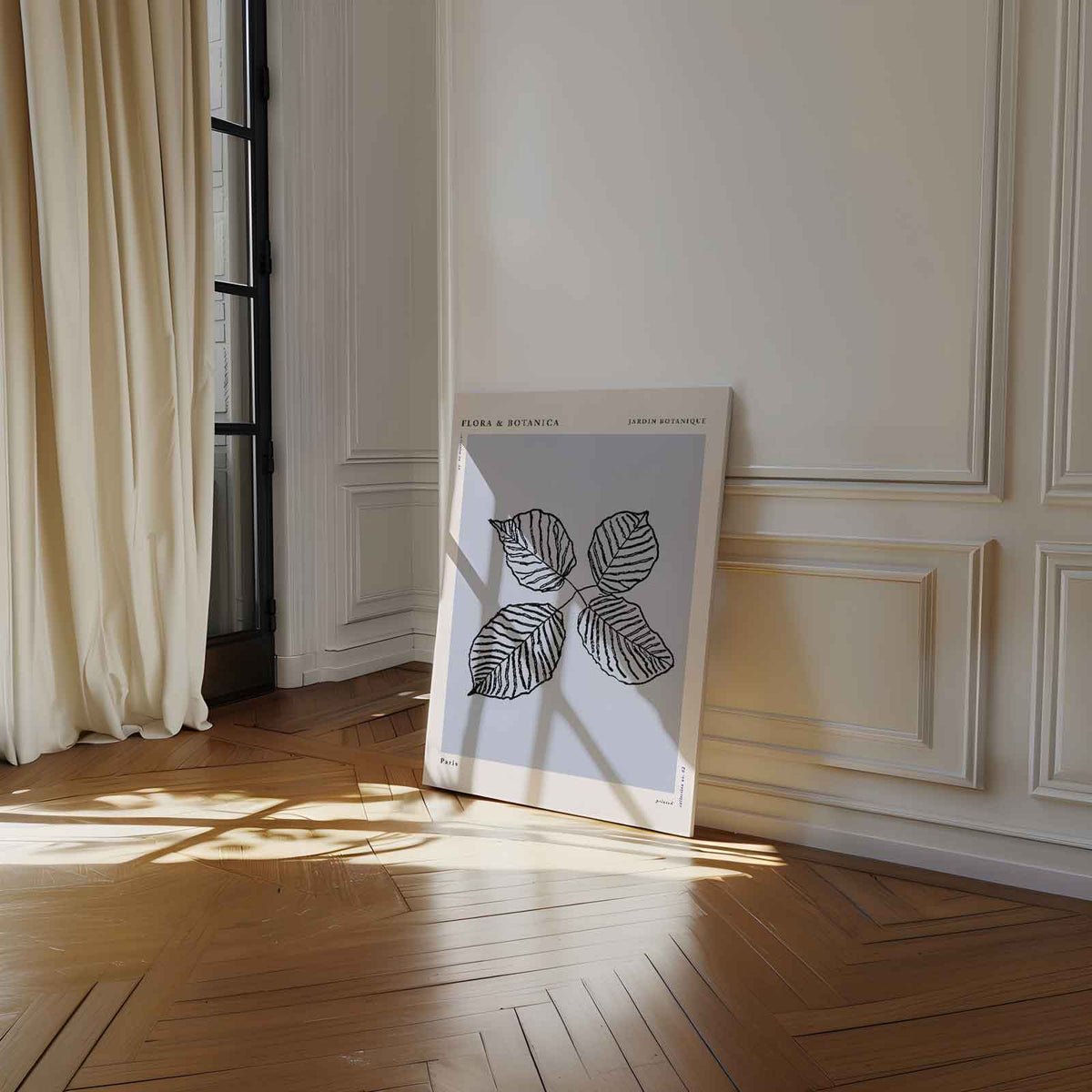 Botanische Bladeren Kunstprint – kunstwerk met zwarte baklijst