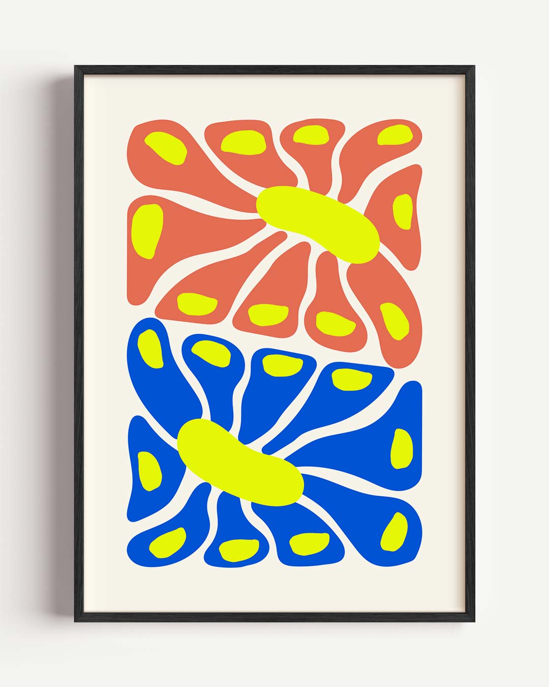 Kleurrijke Bloemen Abstractie – Popart en Streetart portret poster als wanddecoratie