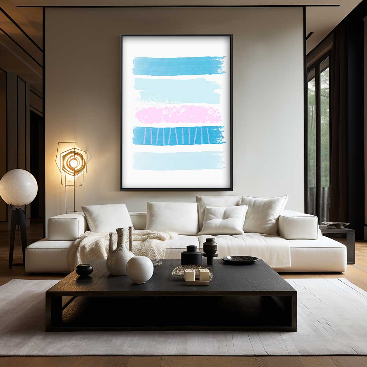 Kleurrijke Lagen Abstractie – staand kunstwerk voor modern interieur