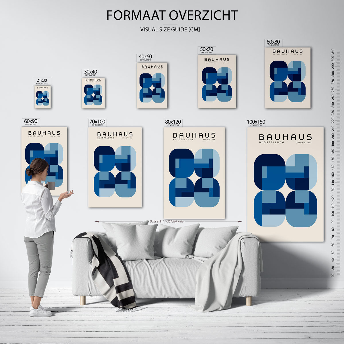 Vorm en balans – geometrische poster in Bauhaus-stijl van WallArtistic