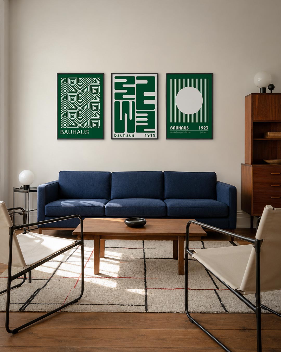 Lijnen en patronen driedelige posterset – deze posterset in drie delen toont een dynamisch lijnenspel van cirkels en