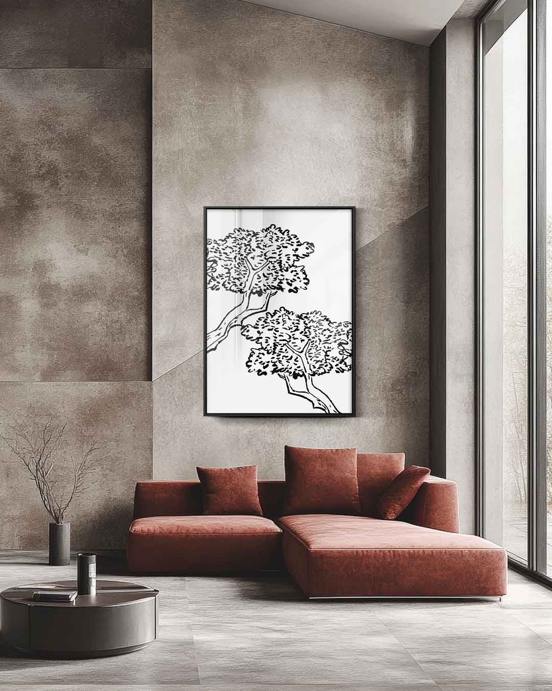 Dansende Bomen aan de Hemel – staande wandkunst voor woonkamer of interieur