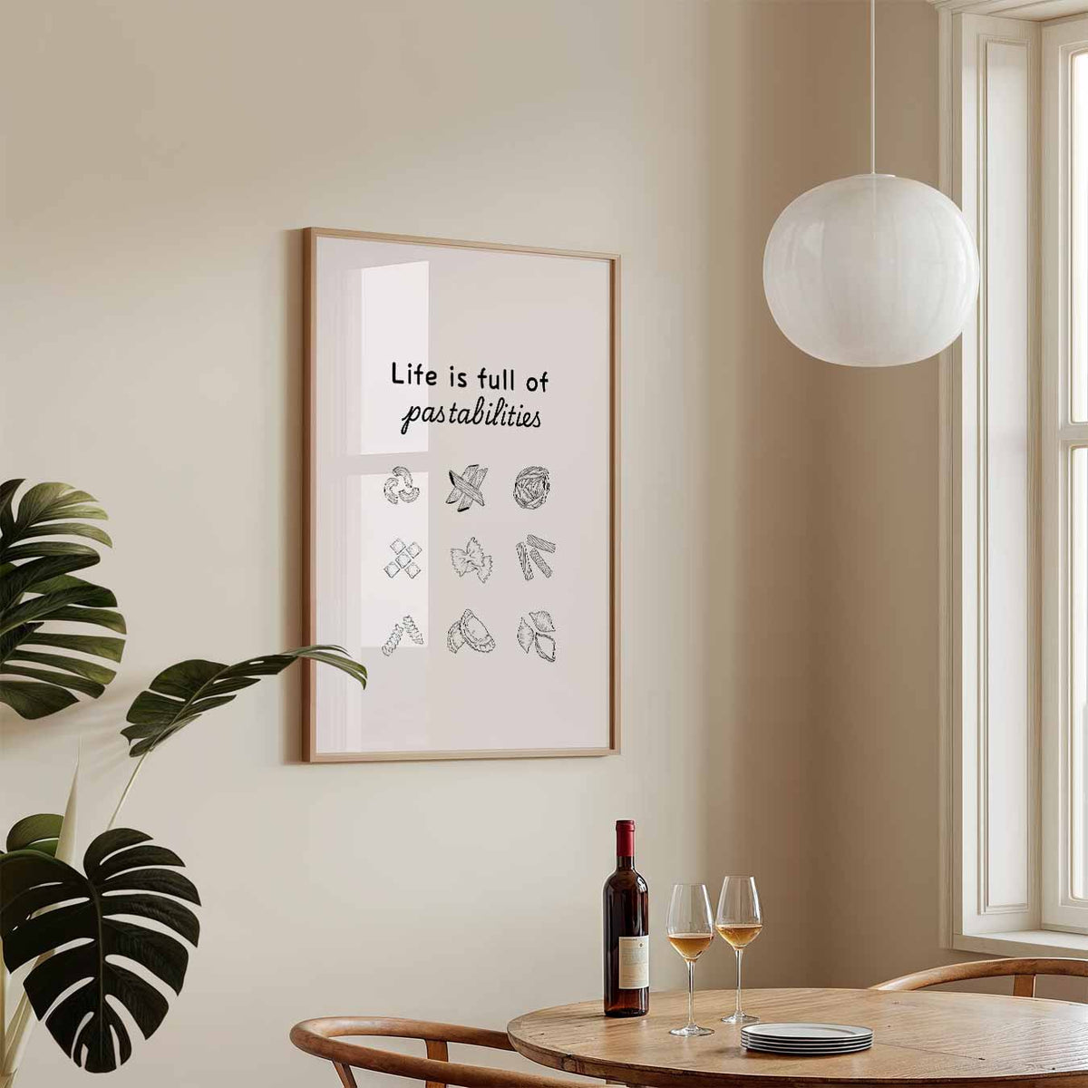 Pasta Mogelijkheden – staande keuken wanddecoratie van WallArtistic