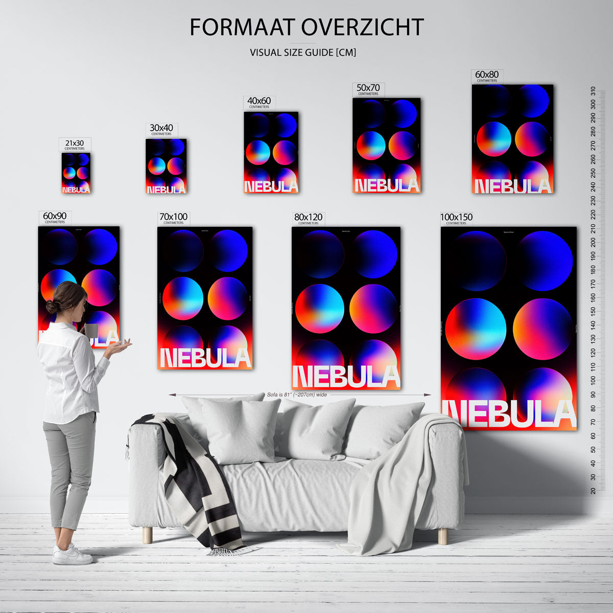 Nebula cirkels – staande muurposter met Pop Art uitstraling