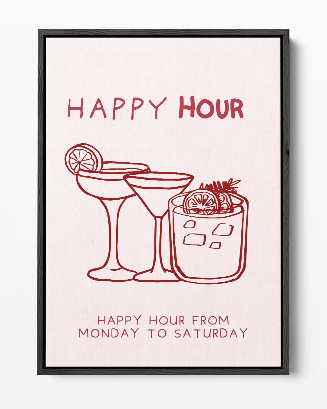 Happy Hour Illustratie – portret kunstwerk als wanddecoratie