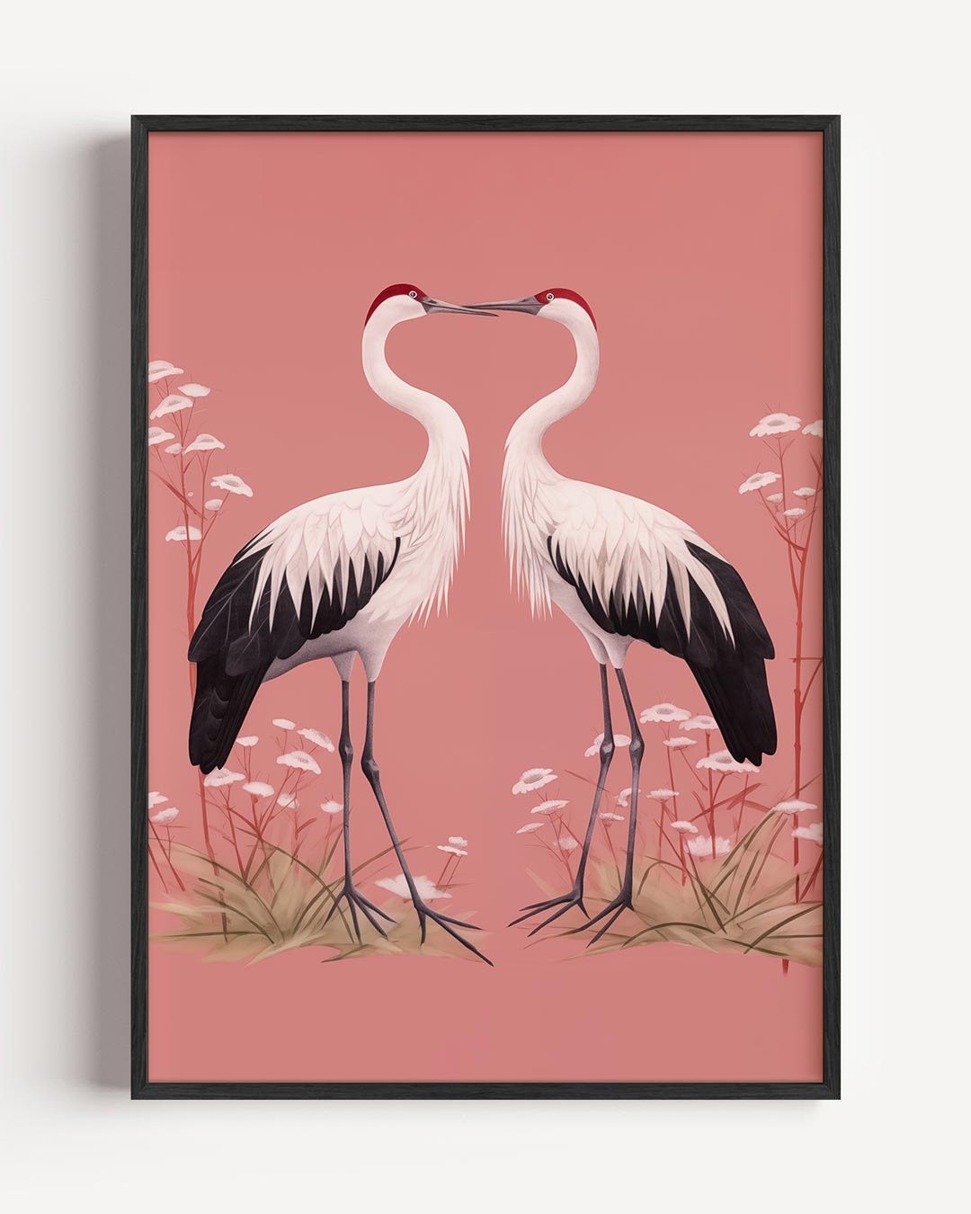 Romantische Kraanvogel – dieren portret poster als wanddecoratie