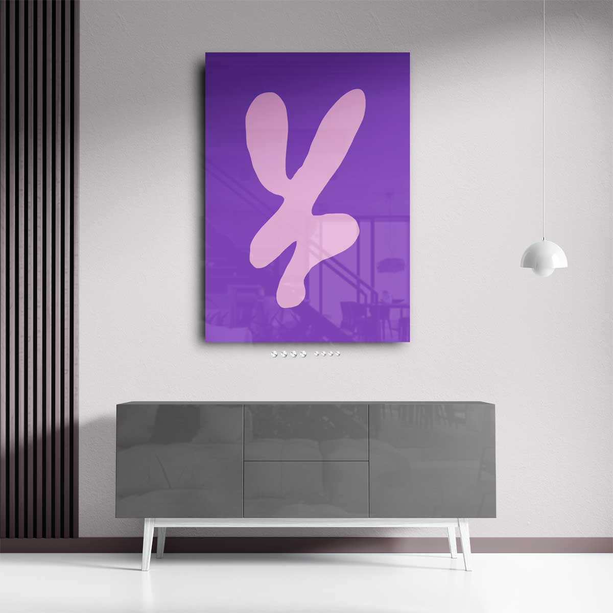 Vrolijke Vormen in Paars en Roze – portret kunstwerk als wanddecoratie, afbeelding 13