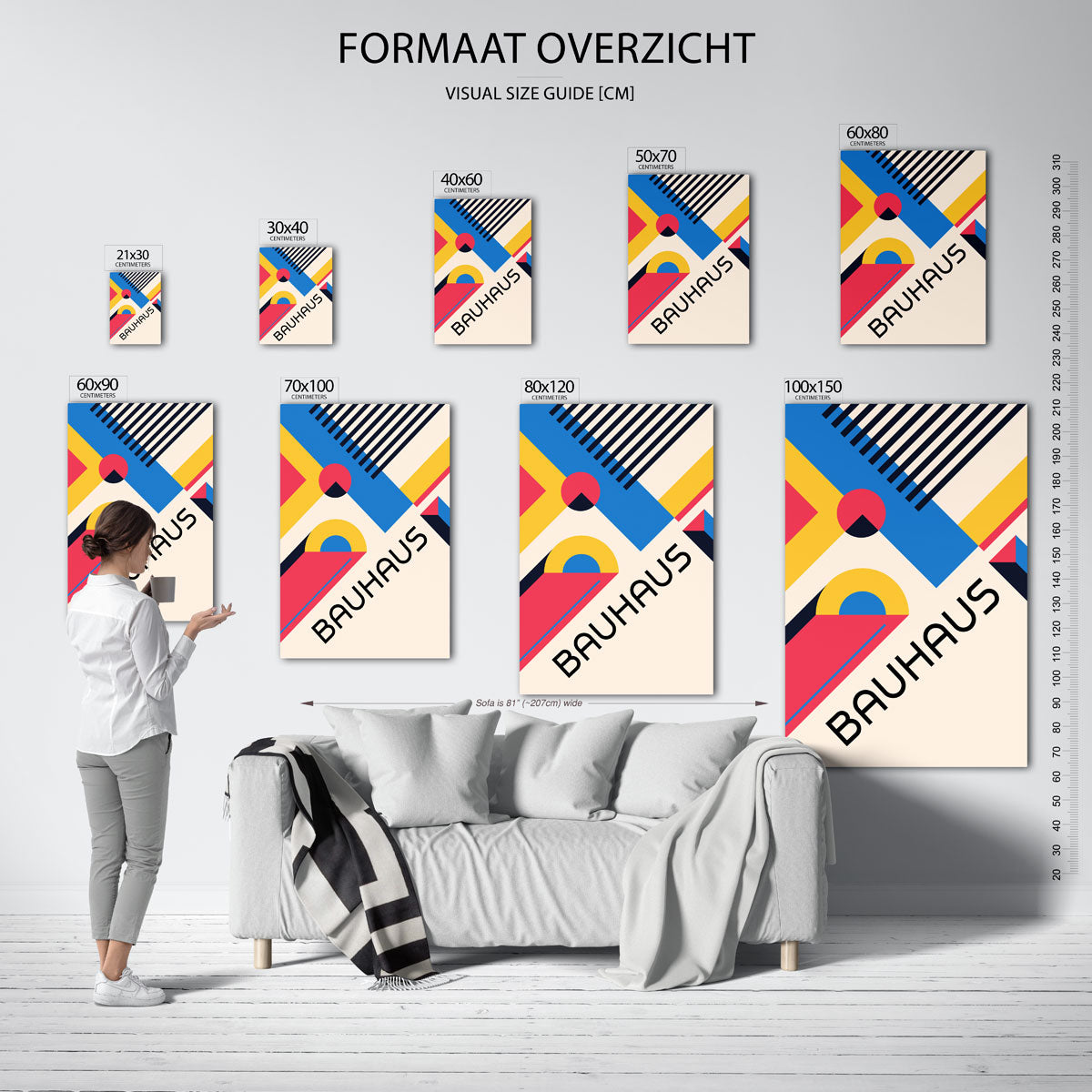 Vormen en vlakken – geometrische poster in Bauhaus-stijl van WallArtistic