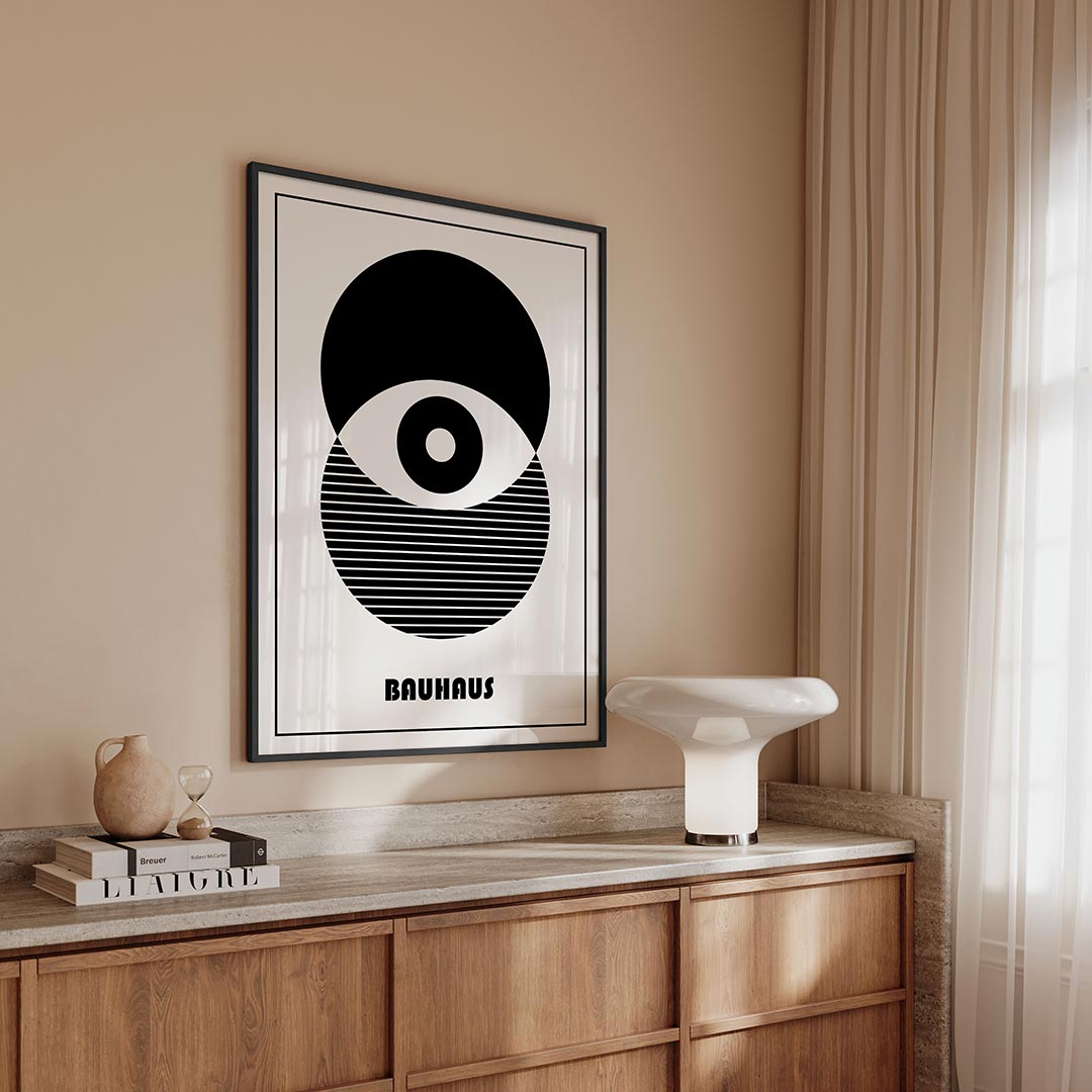 – geometrische Bauhaus poster in staand formaat