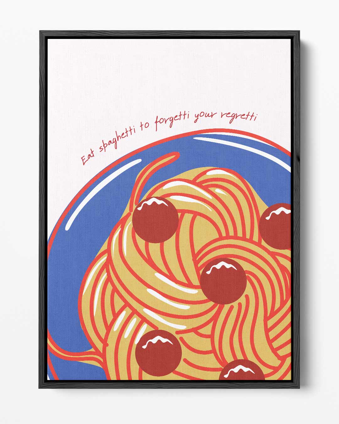 Spaghetti & Meatballs Illustratie – portret kunstwerk als wanddecoratie