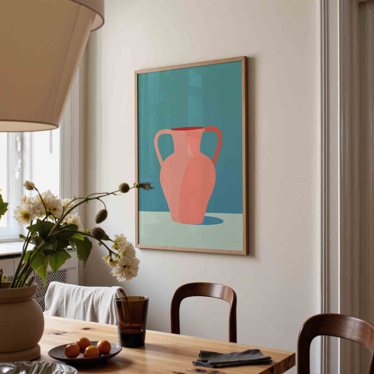 Vaas met handvatten – eigentijdse illustratie poster in staand formaat