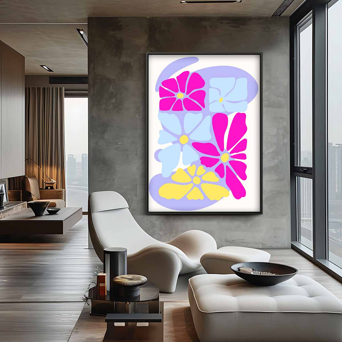 Vrolijke Bloemenpracht – canvas kunstwerk als wanddecoratie