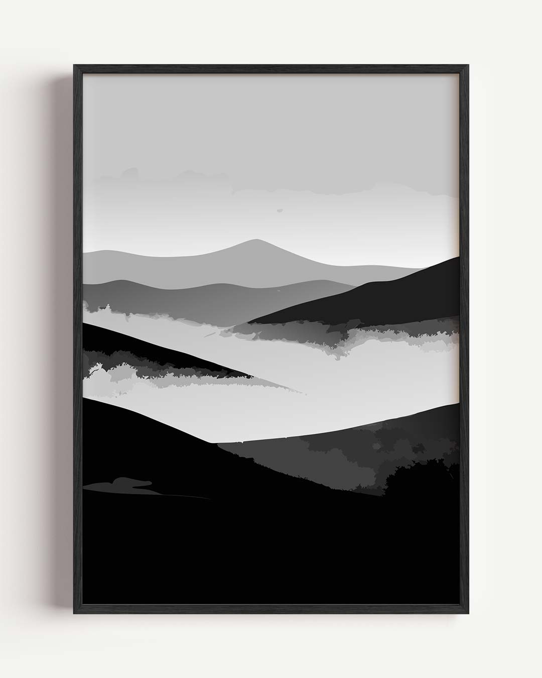 Mystieke Berglandschap – kleurrijke abstracte portret poster als wanddecoratie