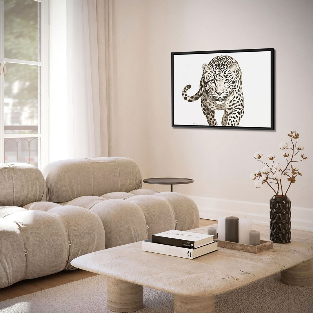Leopard in beweging – alternatieve weergave van het kunstwerk