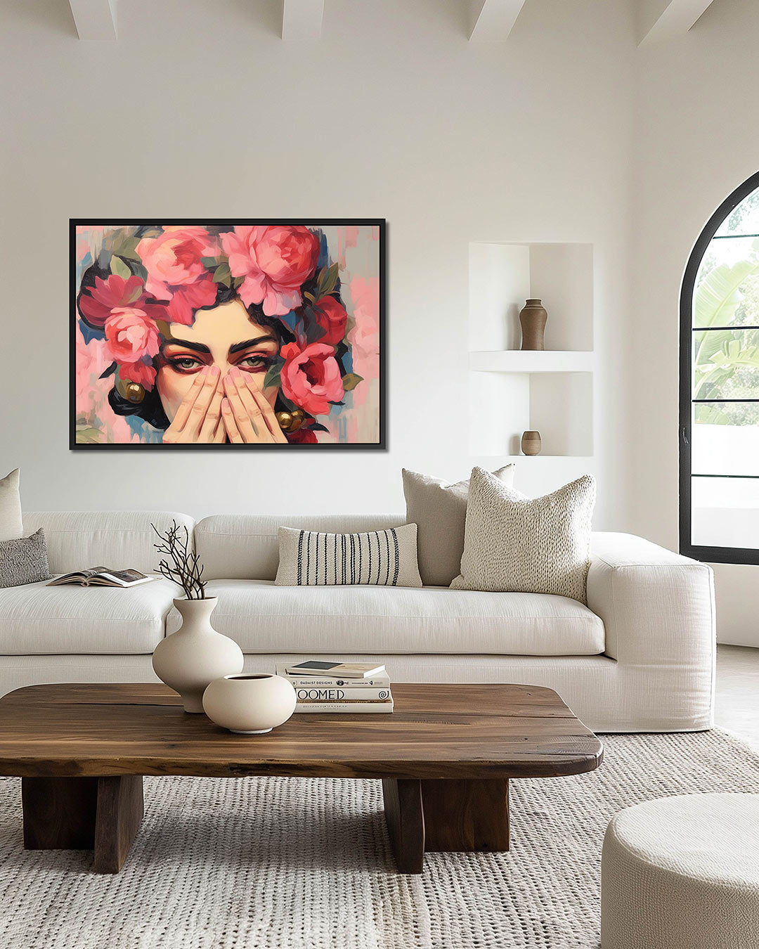 Bloemenportret – Portret kunstwerk – wanddecoratie in interieur