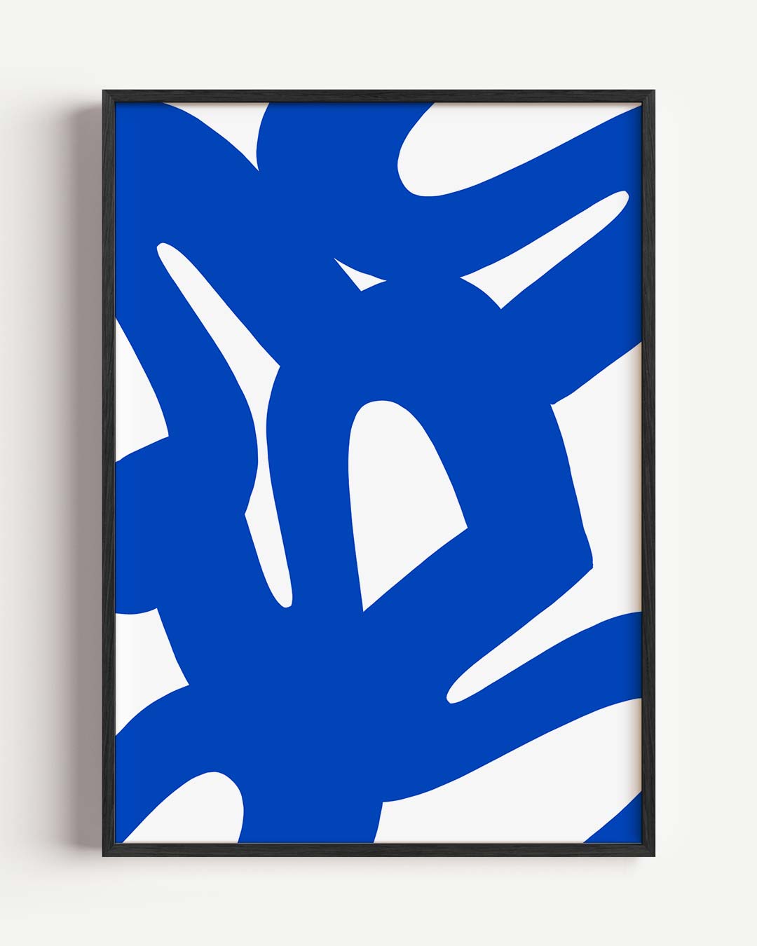 Abstracte Blauwe Vibes – kleurrijke abstracte portret poster als wanddecoratie