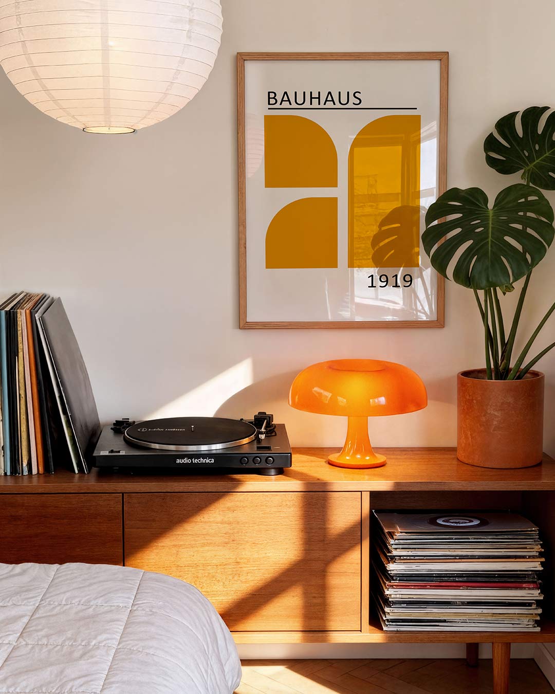 Vorm en lijnenspel – geometrische Bauhaus poster in staand formaat