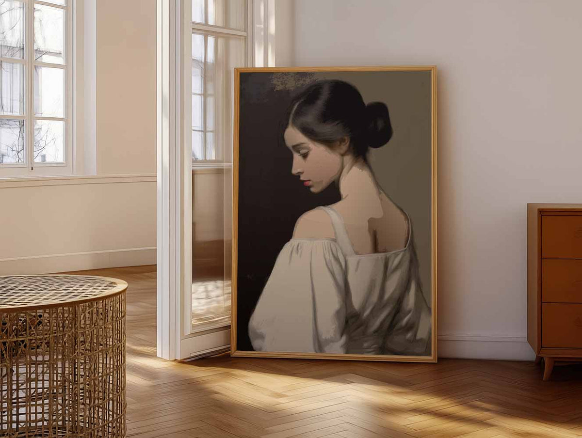 Elegante Vrouwelijke Silhouet – vrolijke paasillustratie als portret poster