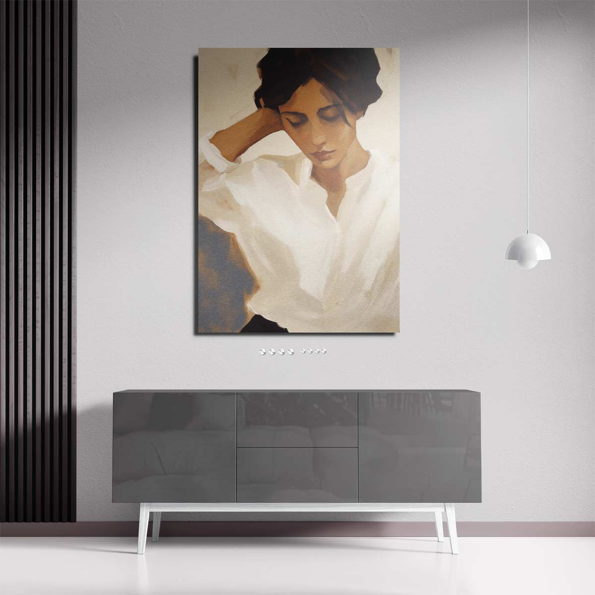 Vredige Overpeinzing – staande wandkunst voor woonkamer of interieur