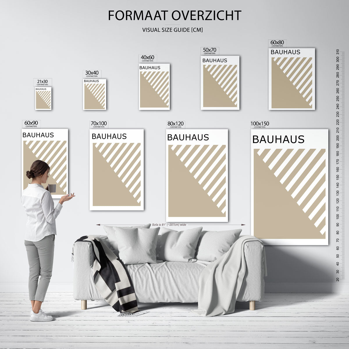Lijnen en vlakken – Bauhaus poster als moderne geometrische wanddecoratie