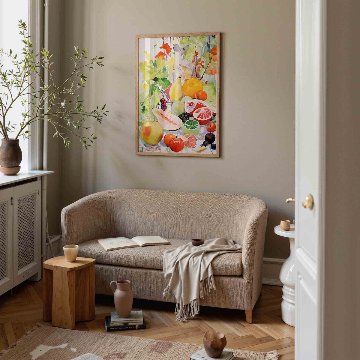 Fruit en bladeren – botanische poster in staand formaat
