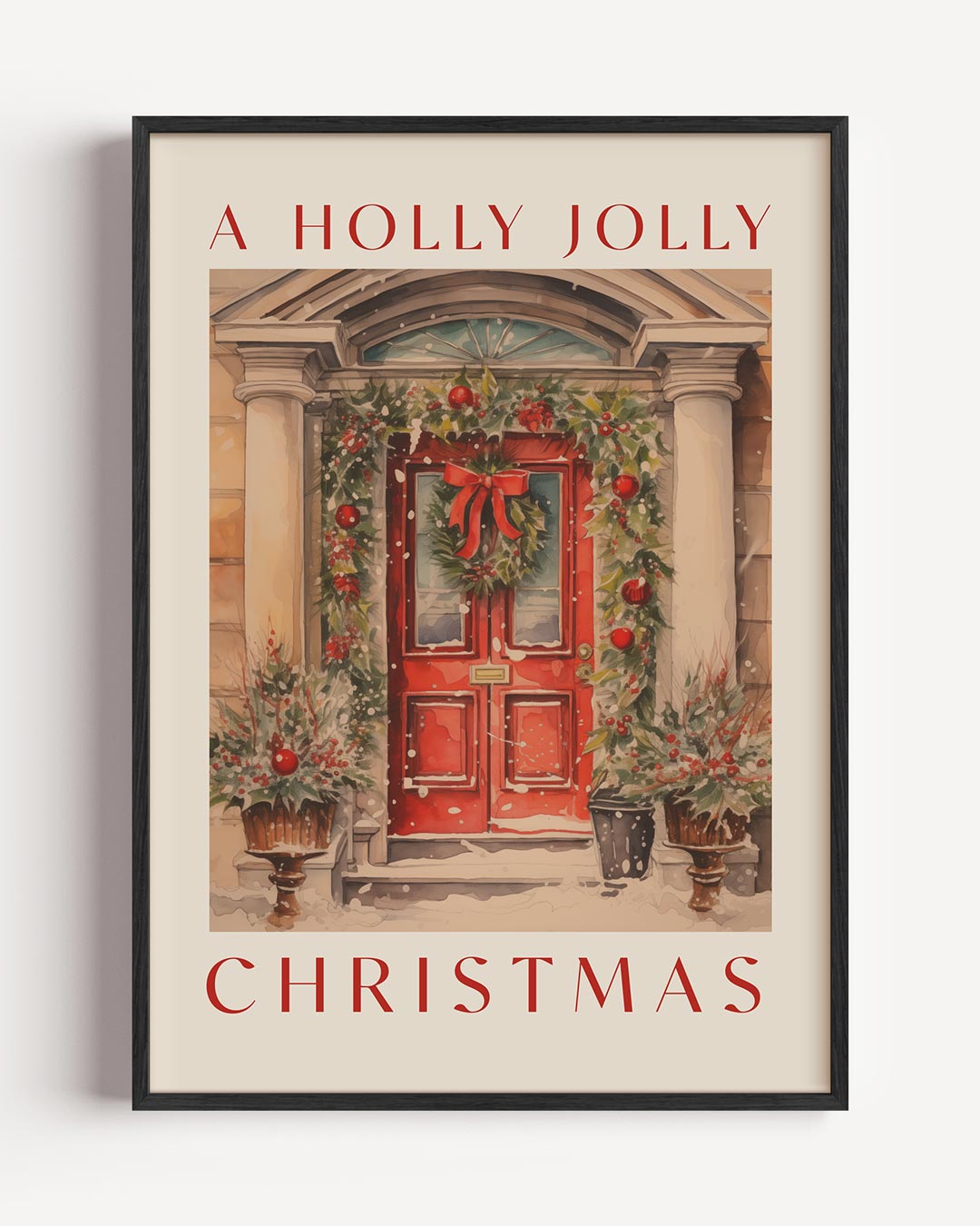Festieve Kerstdeur – kerst portret poster als wanddecoratie