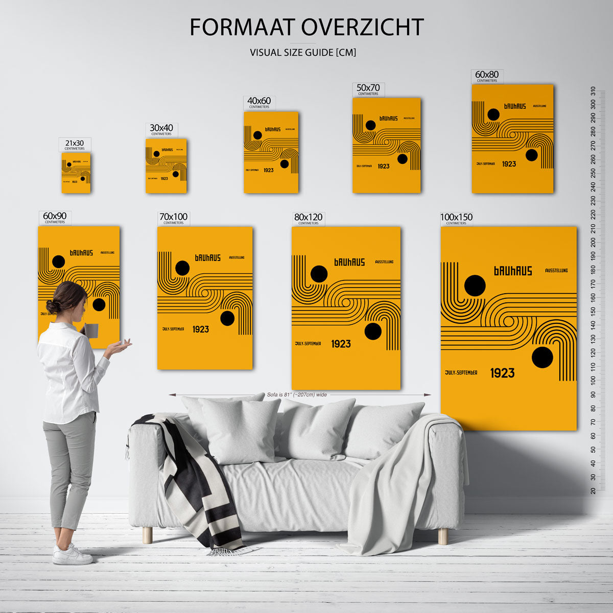 Lijnen en vlakken – geometrische poster in Bauhaus-stijl van WallArtistic