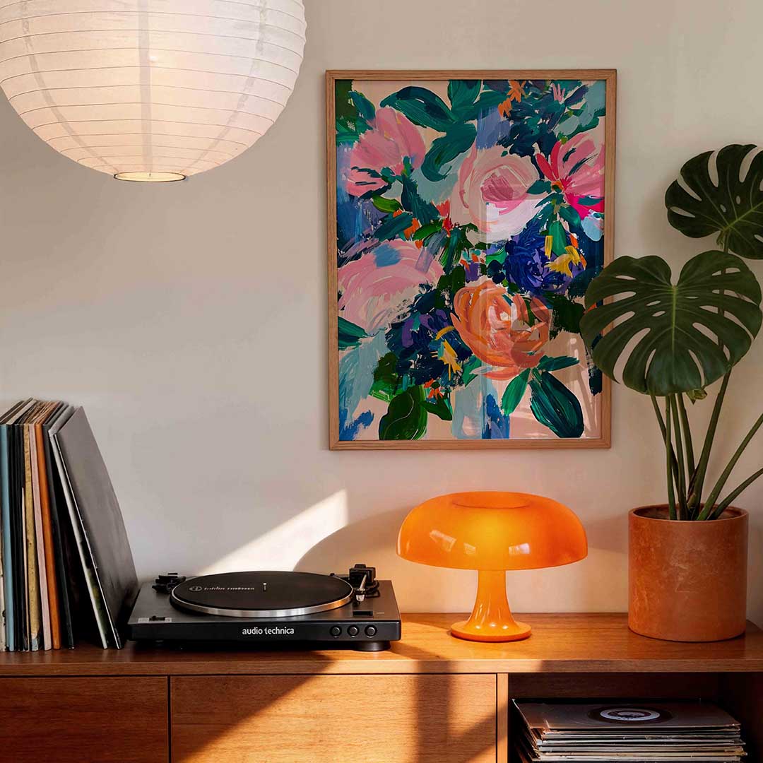 Bloemenpracht – staande kleurrijke wanddecoratie van WallArtistic