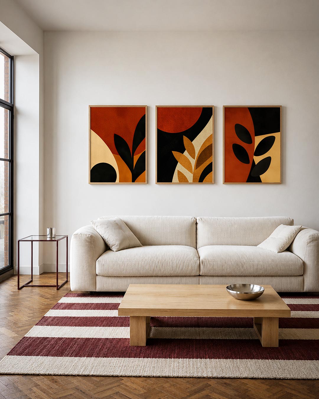 Vormen en vlakken driedelige posterset – deze posterset in drie delen toont een speelse mix van