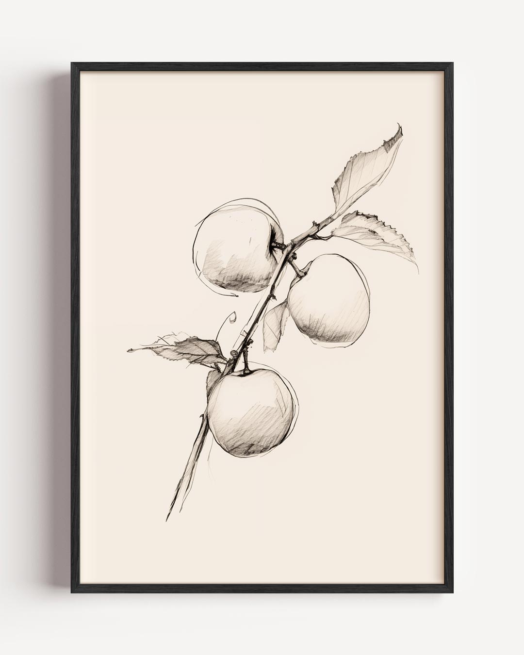 Artistieke Appel Schets – botanische portret poster als wanddecoratie