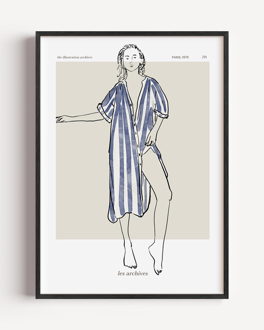 Vintage Mode Illustratie – vrouwelijk portret poster als wanddecoratie