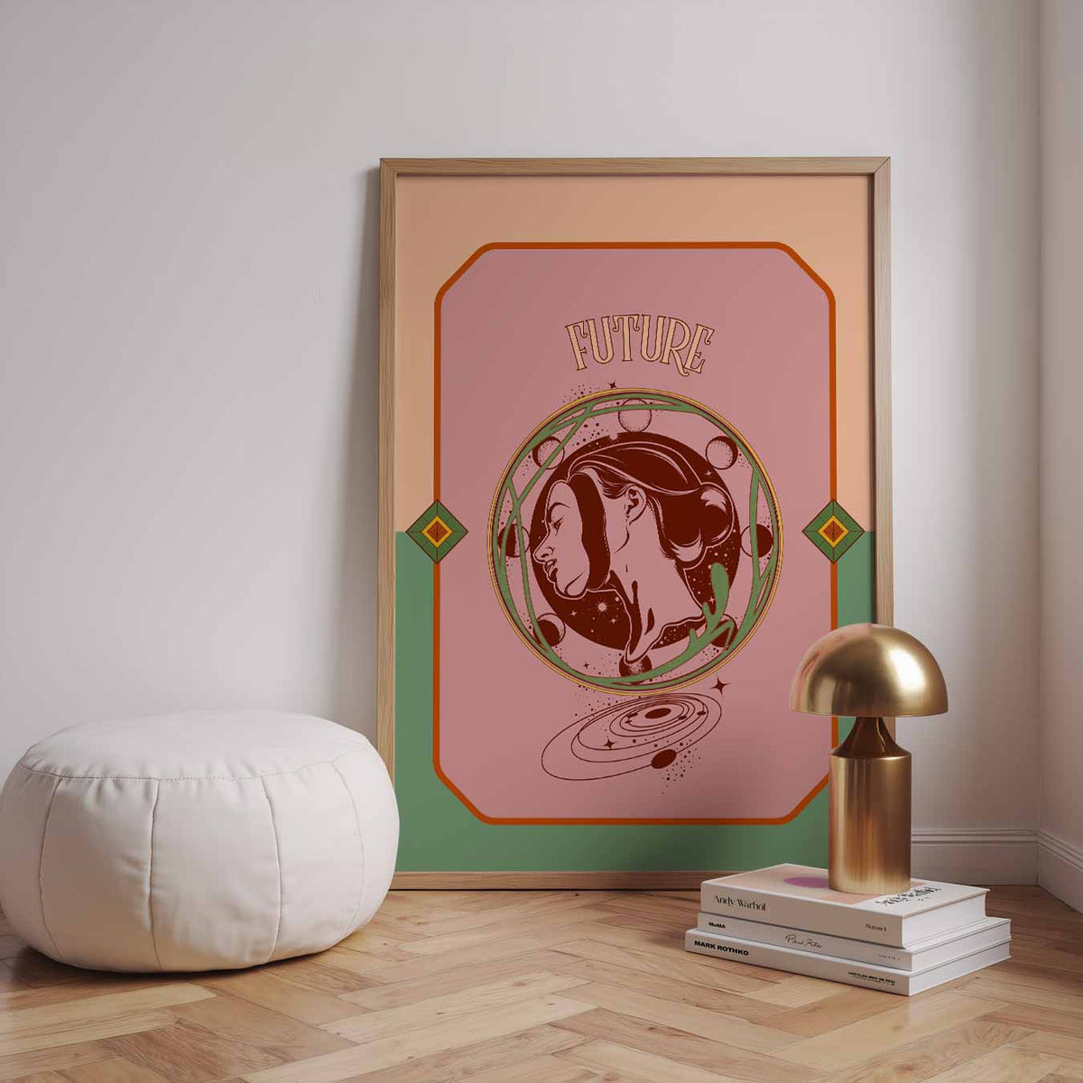 Toekomstige Vibes – staande muurposter met mindful uitstraling