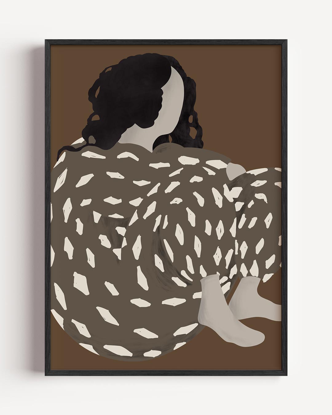 Rustige Contouren Kunstposter – vrouwelijk portret poster als wanddecoratie