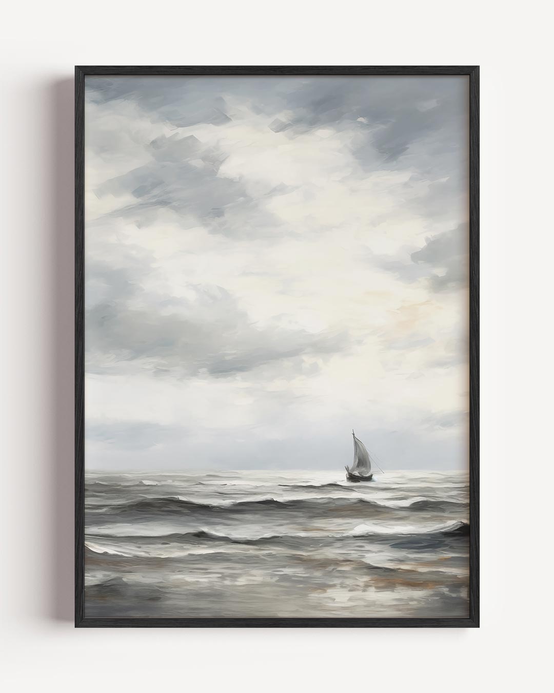 Zeilboot op de Open Zee – vintage portret poster als wanddecoratie