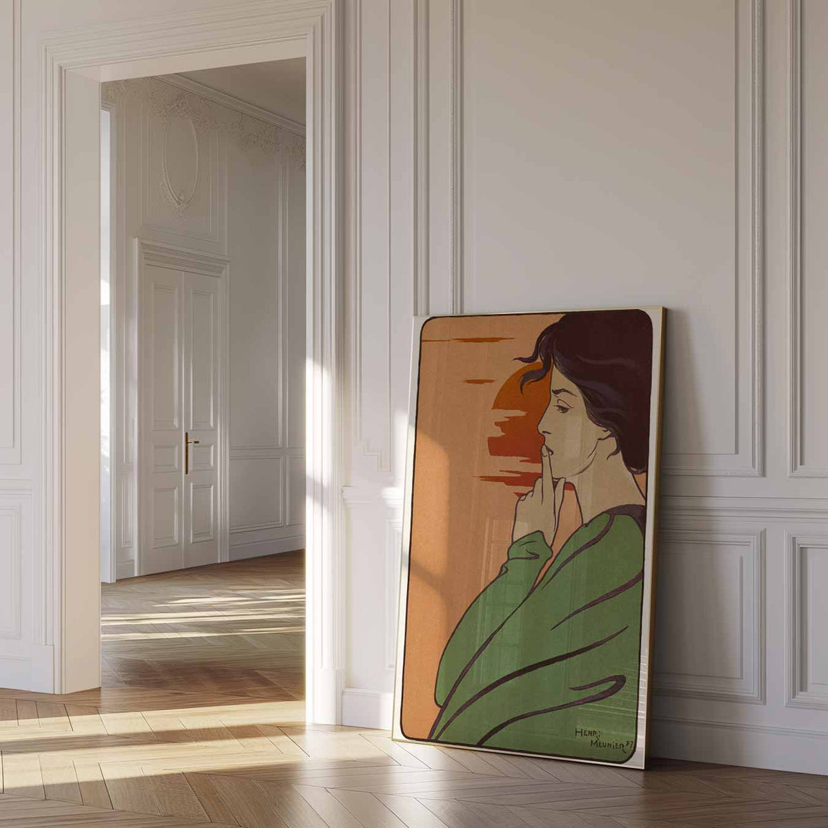 Mysterieuze Zonsondergang Vrouw – urban poster in staand formaat