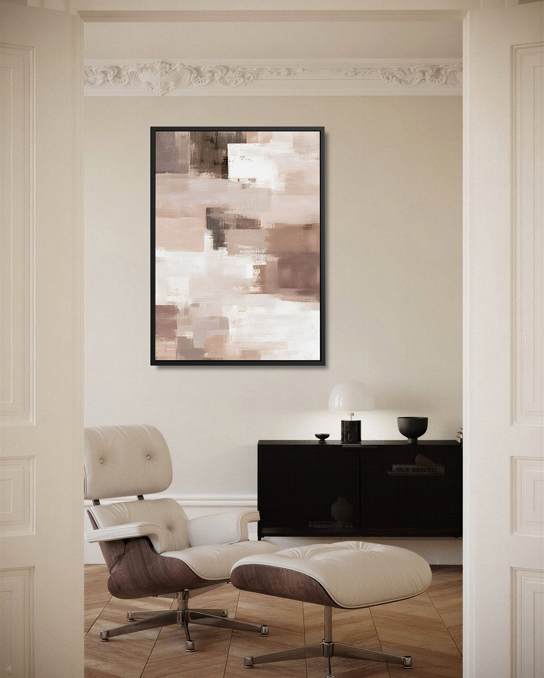 Zachte kleuren compositie – staand wanddecoratie kunstwerk
