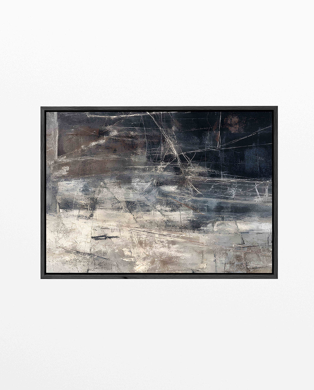Gelaagde structuren – liggend abstract kunstwerk
