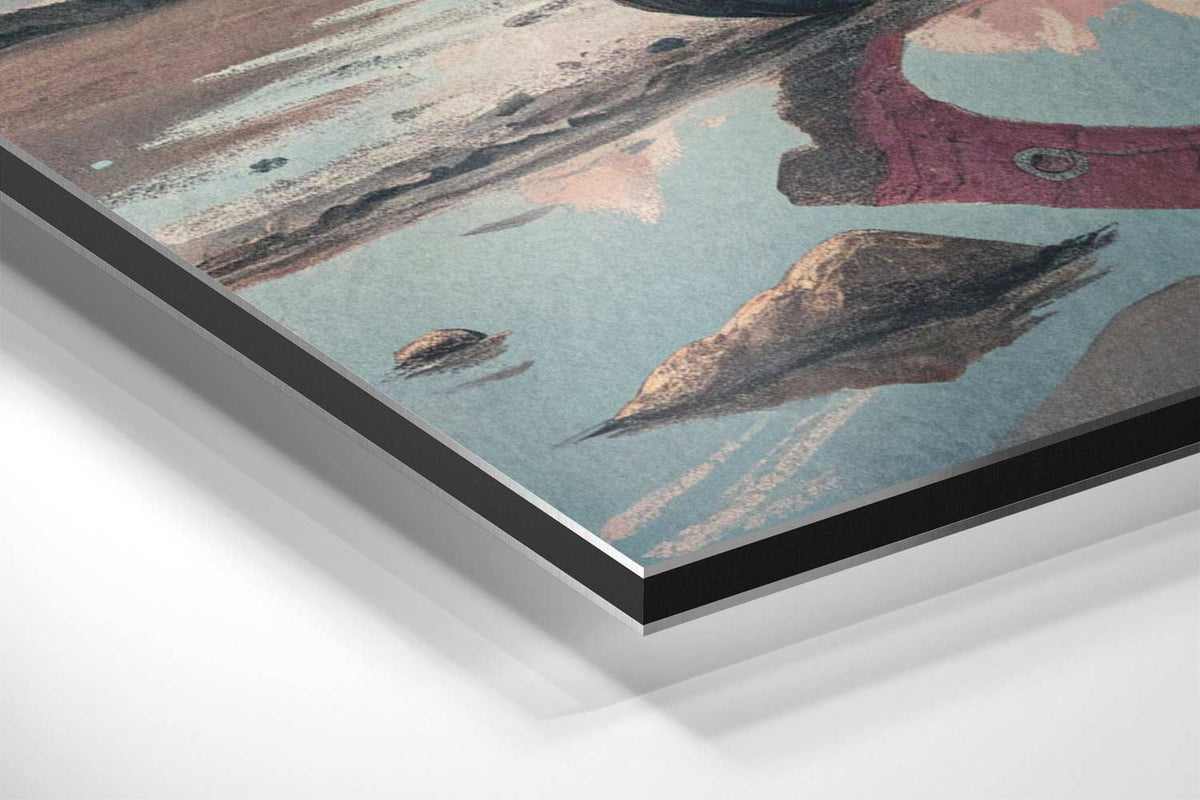 Stijlvolle Wandeling aan de Kust – canvas kunstwerk als wanddecoratie