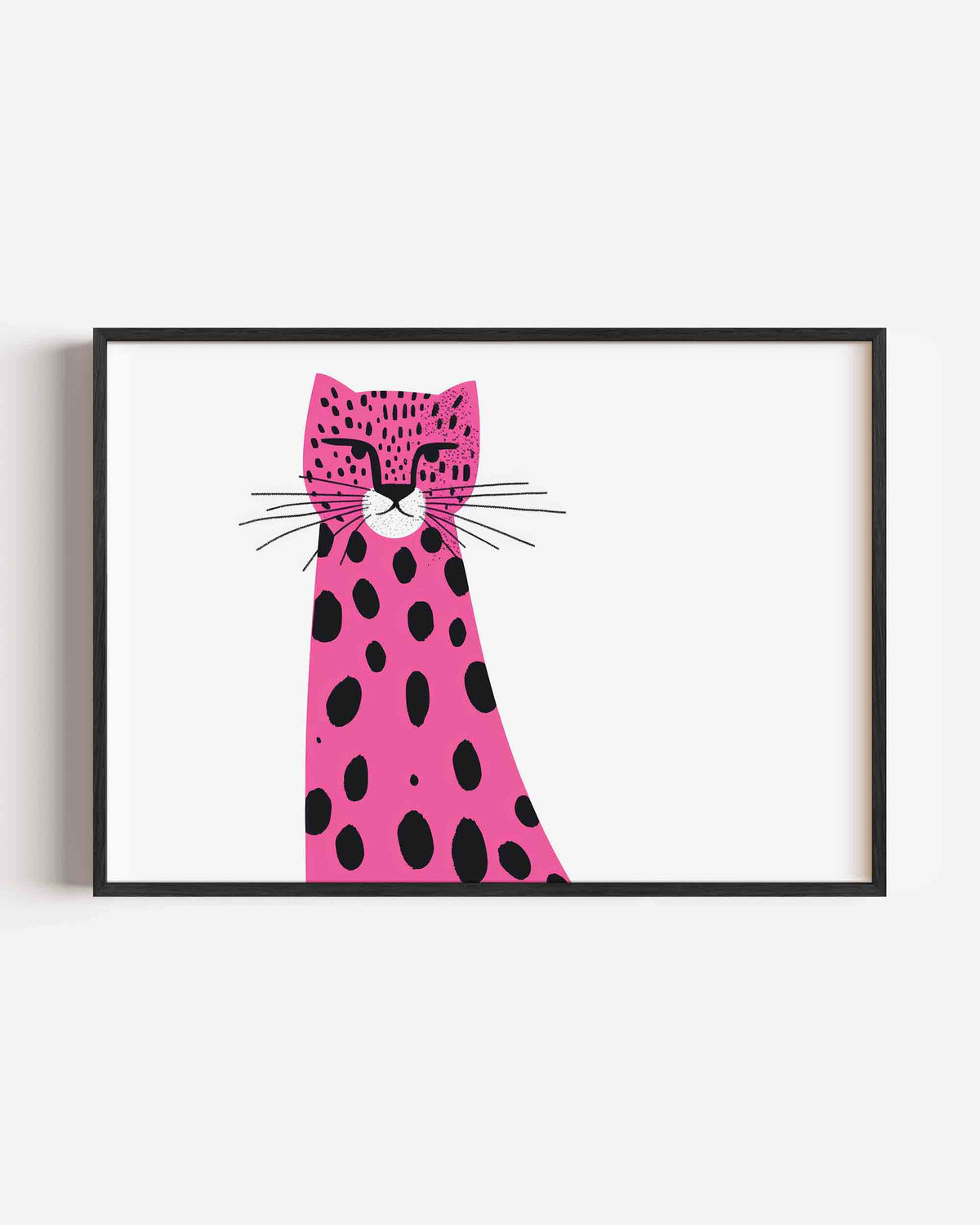 Roze luipaard – landscape kinderposter als wanddecoratie