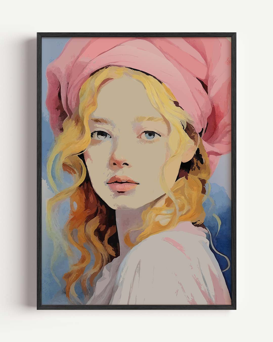 Dromerige Meisjesportret – zomer portret poster als wanddecoratie