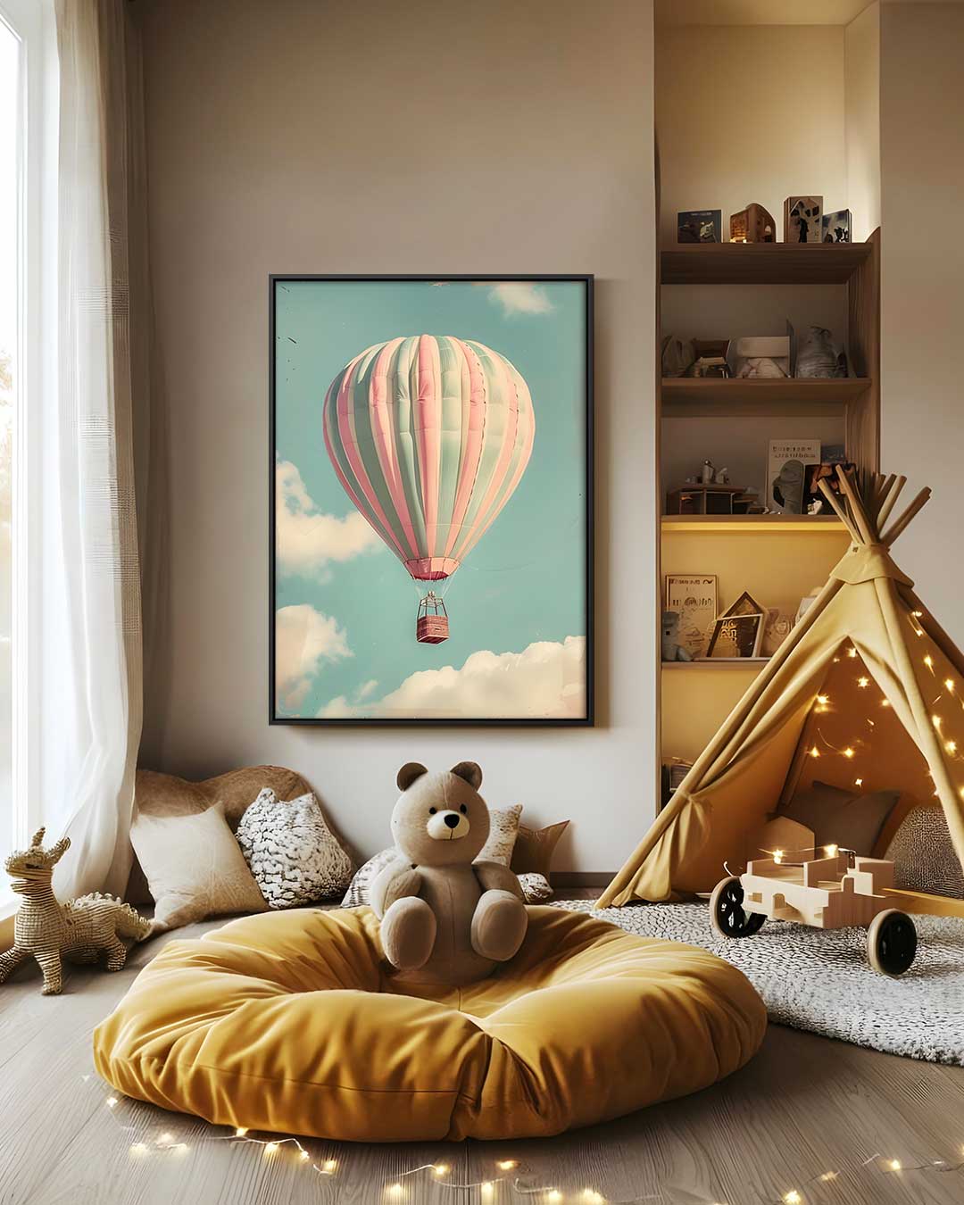 Droomvlucht in Kleur – staand kunstwerk voor modern interieur